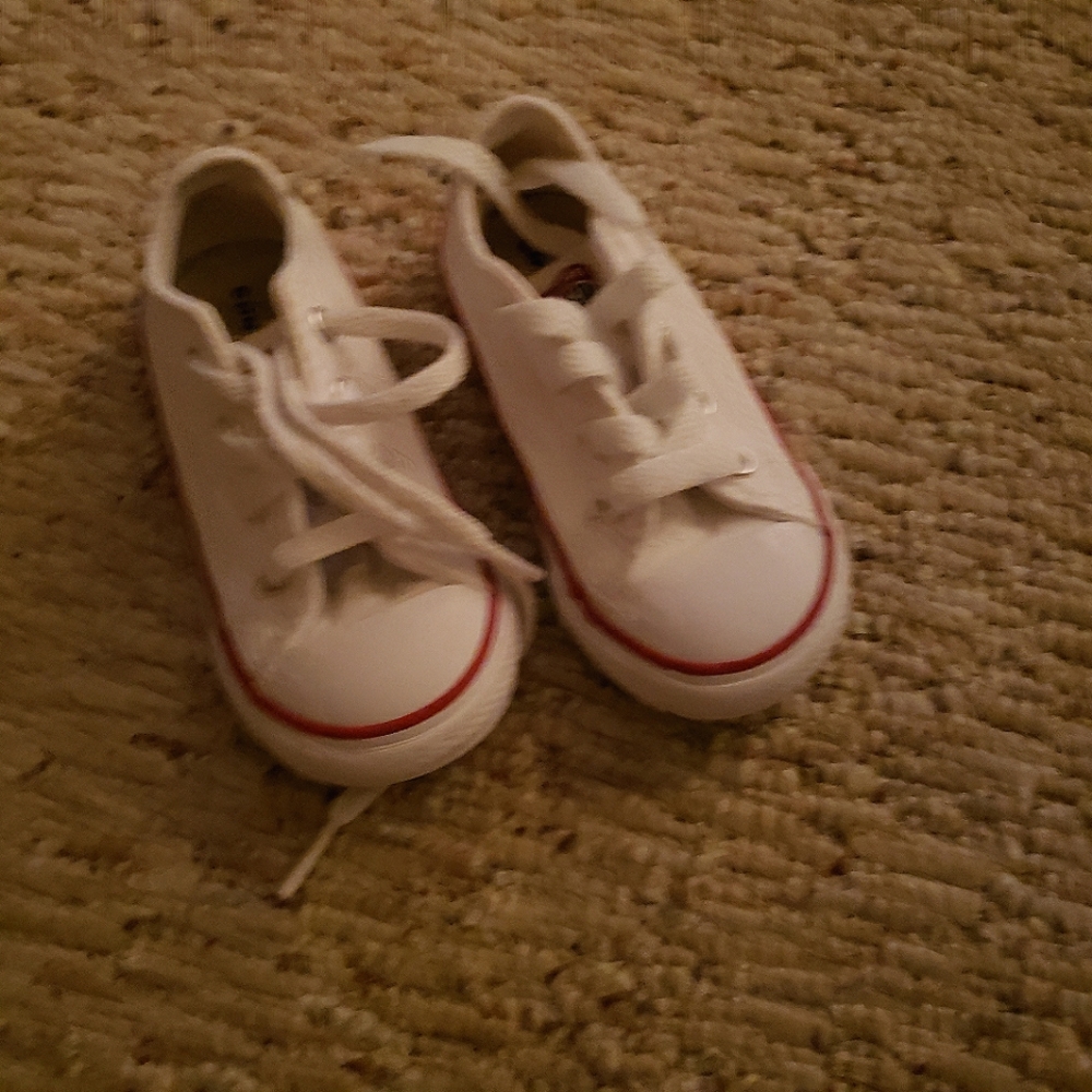 Toddler white Converse, size 6